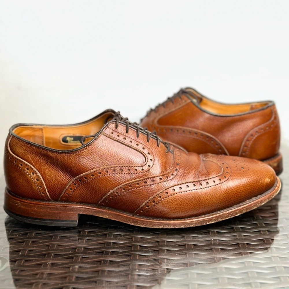 Allen Edmonds Men’s 8D McClain Oxford Dress Shoes Brown Leather Wingtip Lace